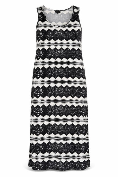 Topshop Womens White Geometric Polyester Maxi Size 12 Scoop Neck Pullover