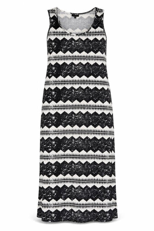 Topshop Womens White Geometric Polyester Maxi Size 12 Scoop Neck Pullover