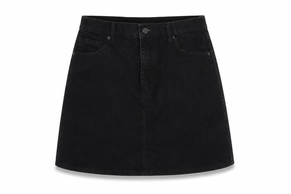 Uniqlo Womens Black Cotton A-Line Skirt Size 27 in Zip