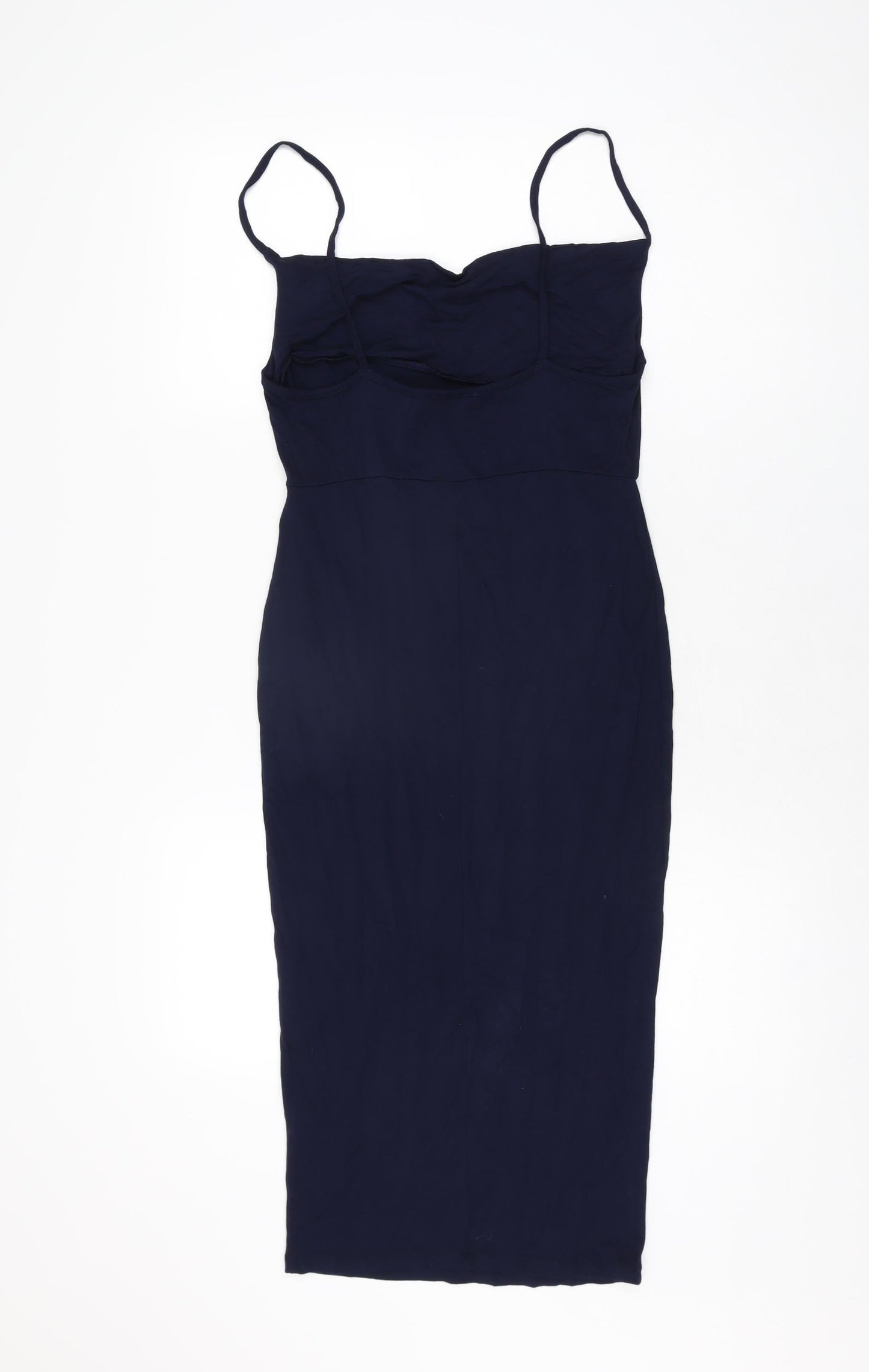 ASOS Womens Blue Viscose Bodycon Size 10 Cowl Neck Pullover