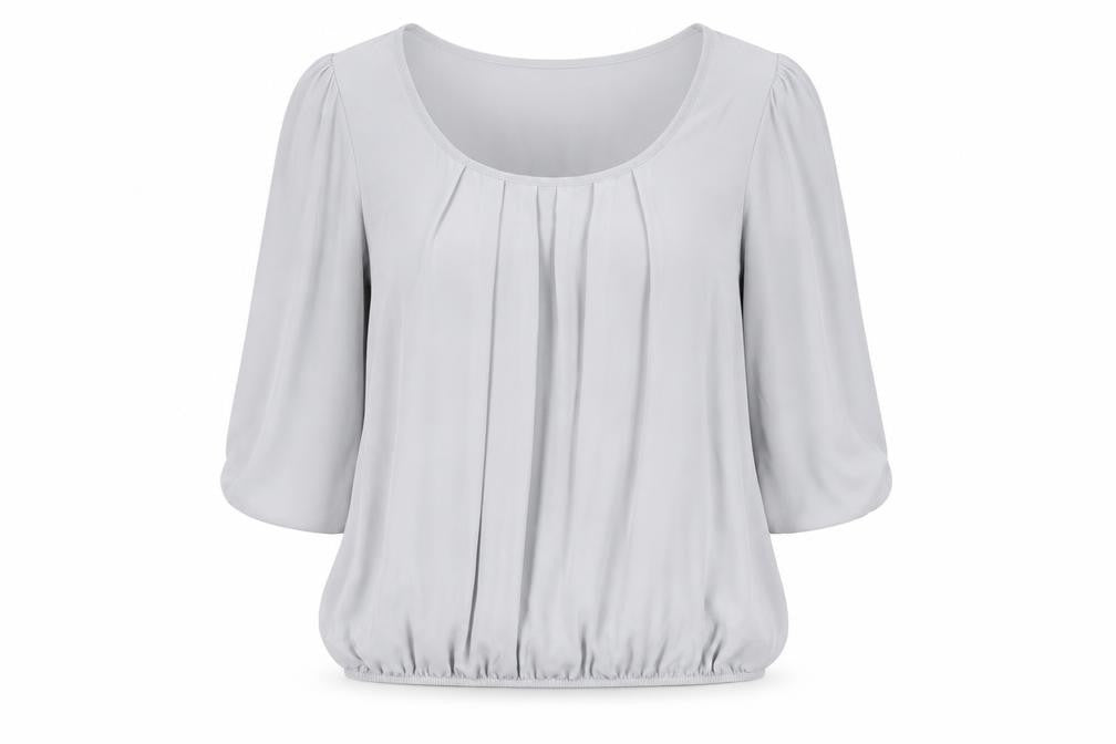 Wallis Womens Grey Polyester Basic Blouse Size M Scoop Neck