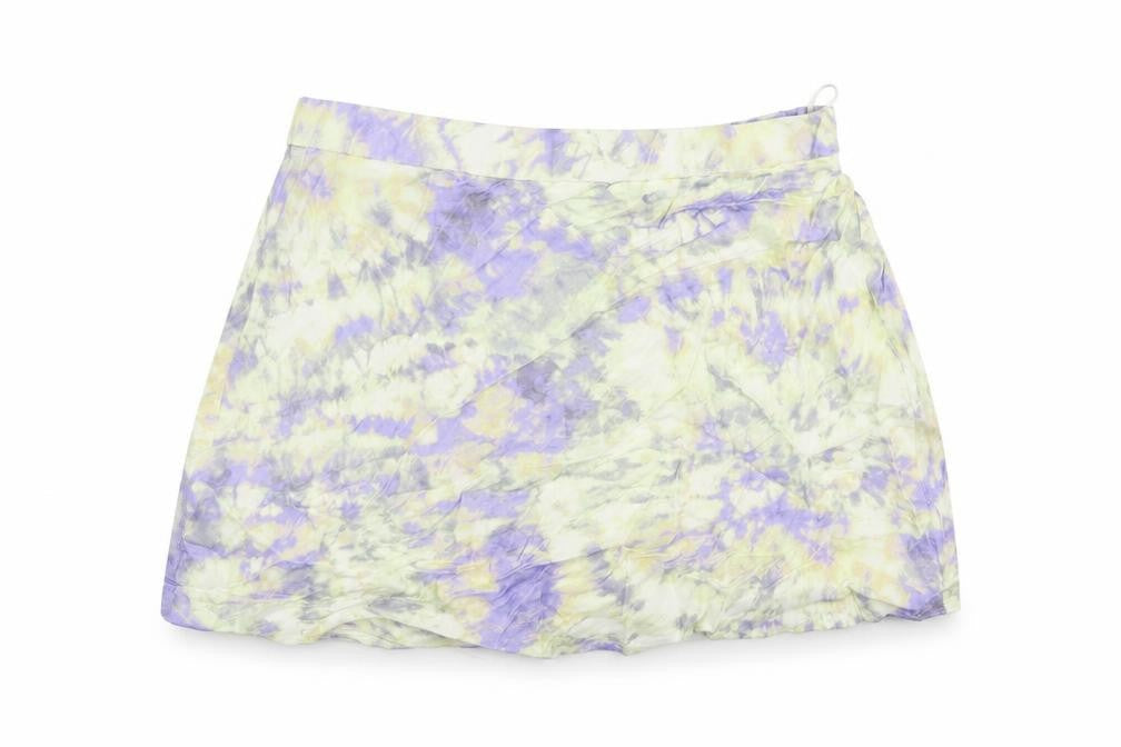 Zara Womens Multicoloured Viscose Mini Skirt Size XS - Elastic Waist Tie Dye