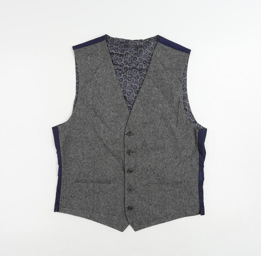 Marks and Spencer Mens Grey Wool Jacket Suit Waistcoat Size 36 Regular