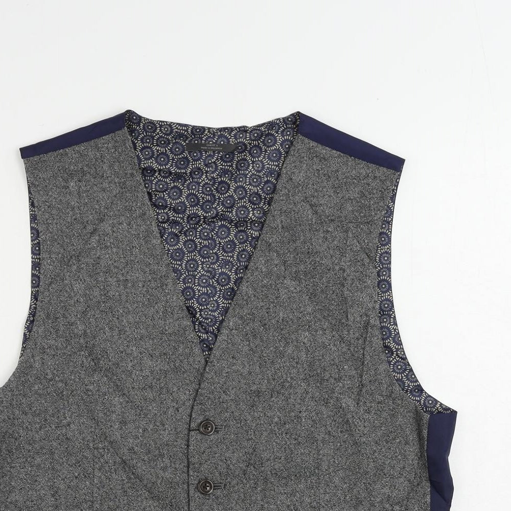 Marks and Spencer Mens Grey Wool Jacket Suit Waistcoat Size 36 Regular