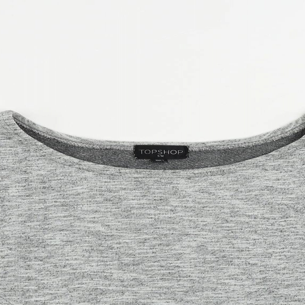 Topshop Womens Grey Cotton Pullover Sweatshirt Size S Pullover - Size S-M