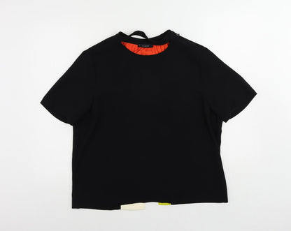 Additional front view of Autograph women’s black polyester basic blouse, size UK 14, round neck