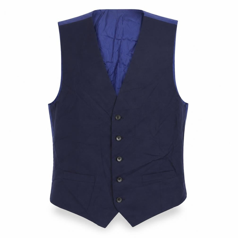 Marks & Spencer Mens Blue Polyester Jacket Suit Waistcoat Size 42 Regular