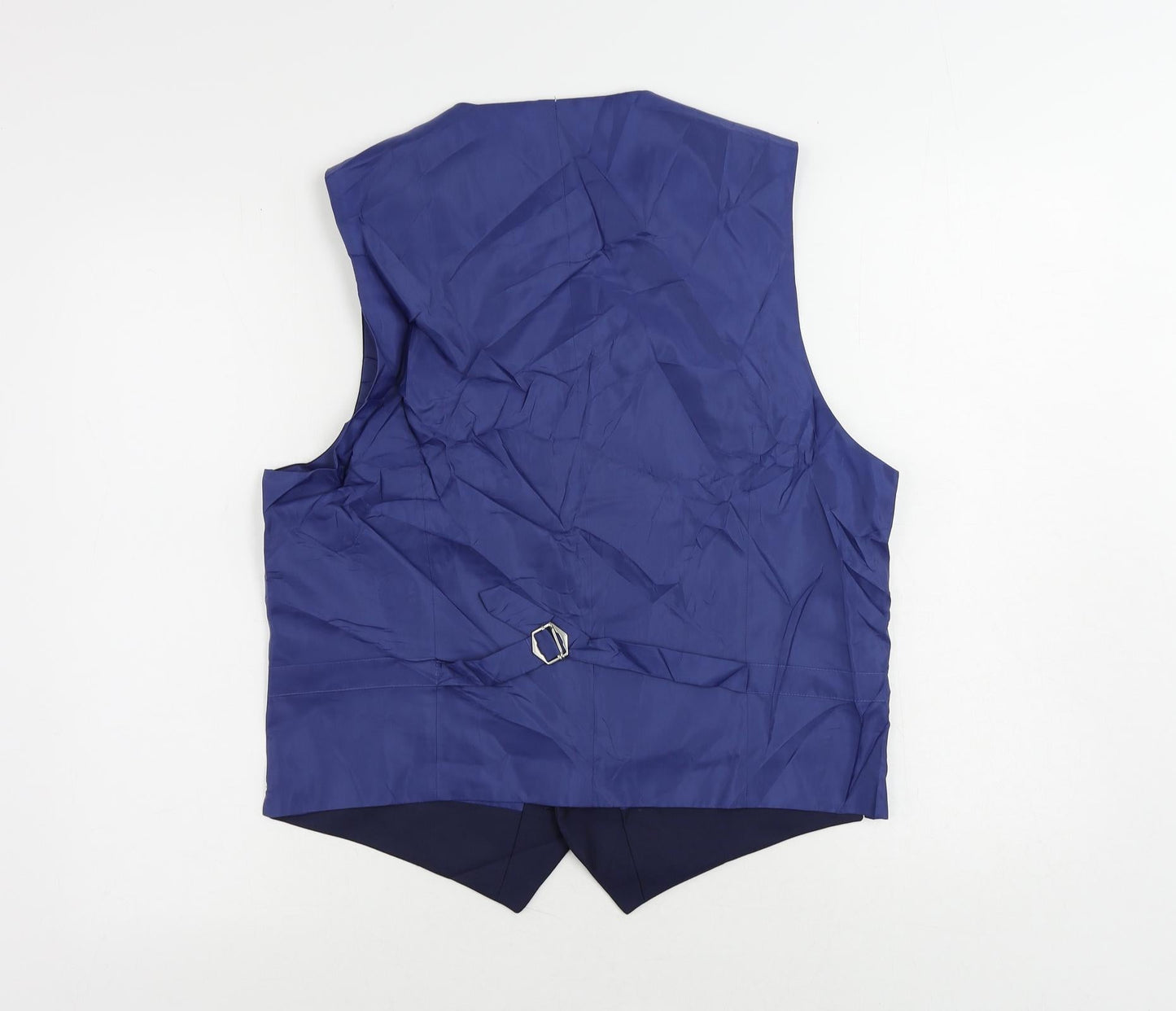 Marks and Spencer Mens Blue Polyester Jacket Suit Waistcoat Size 38 Regular