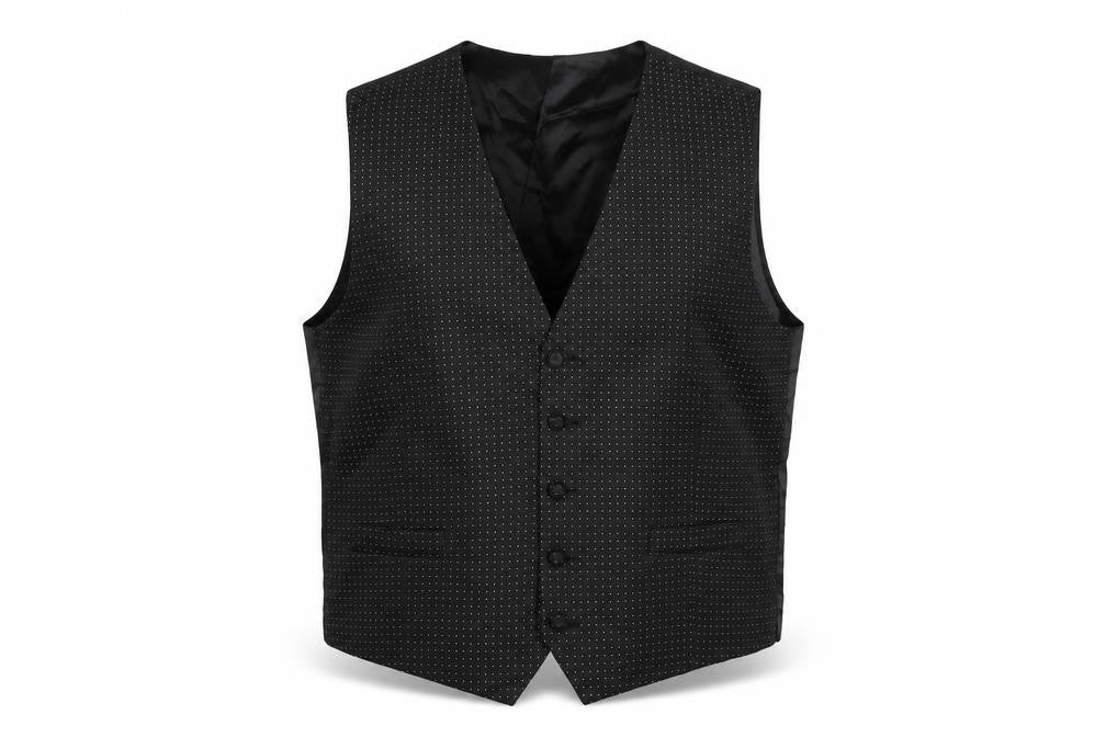 Marks & Spencer Mens Black Polka Dot Polyester Jacket Suit Trousers Size 42 Regular