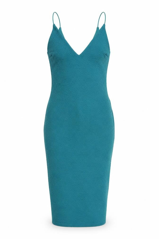 River Island Womens Green Polyester Pencil Dress Size 8 V-Neck Pullover