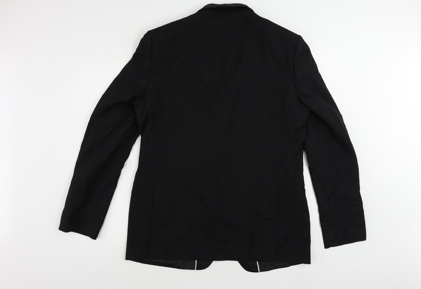 Marks and Spencer Mens Black Polyester Tuxedo Suit Jacket Size 44 Regular