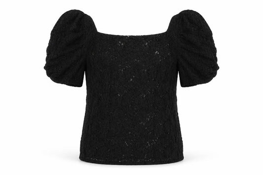 River Island Womens Black Polyester Basic Blouse Size L Boat Neck - Sheer
