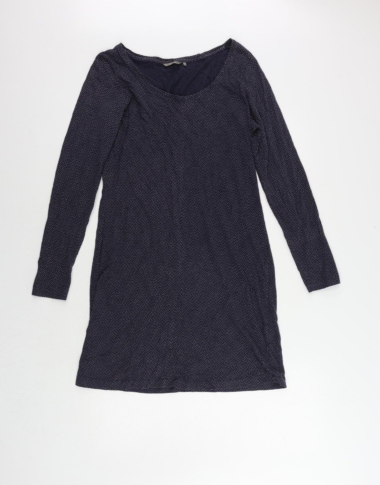 Sandwich Womens Blue Polka Dot Cotton T-Shirt Dress Size L Boat Neck Pullover