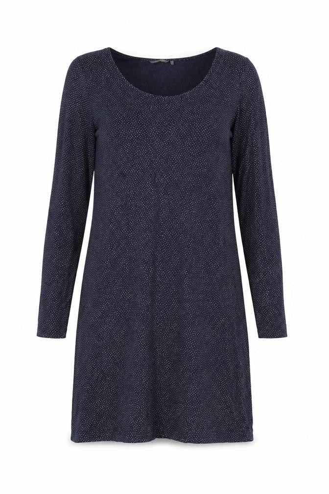 Sandwich Womens Blue Polka Dot Cotton T-Shirt Dress Size L Boat Neck Pullover