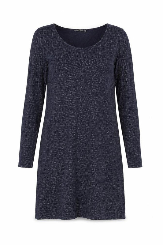 Sandwich Womens Blue Polka Dot Cotton T-Shirt Dress Size L Boat Neck Pullover