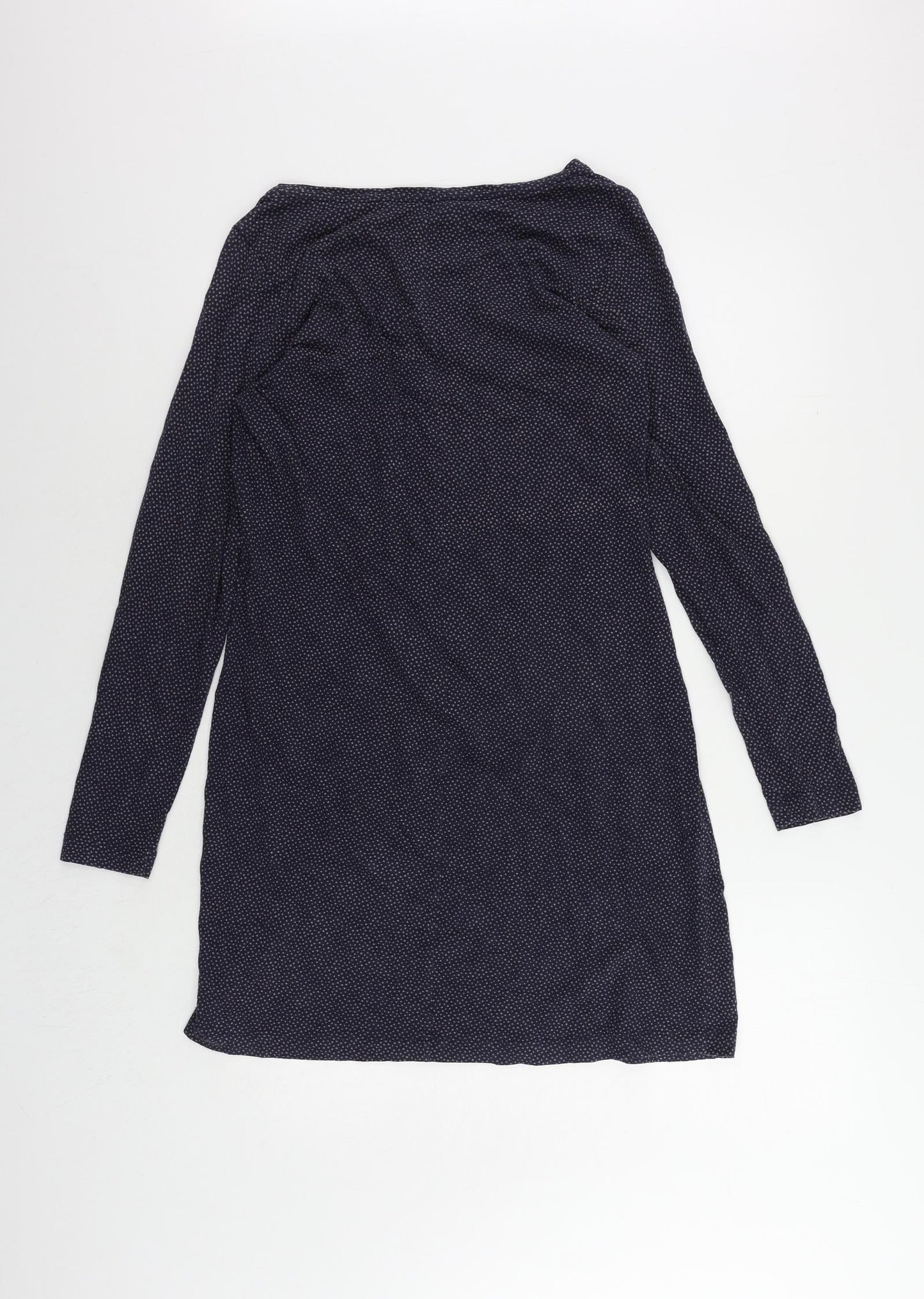 Sandwich Womens Blue Polka Dot Cotton T-Shirt Dress Size L Boat Neck Pullover