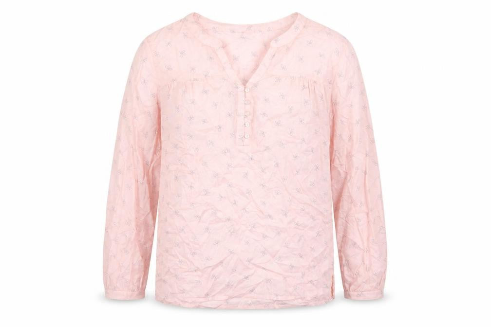 Bonmarché Womens Pink Floral Modal Basic Blouse Size 10 V-Neck