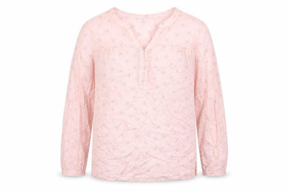 Bonmarché Womens Pink Floral Modal Basic Blouse Size 10 V-Neck