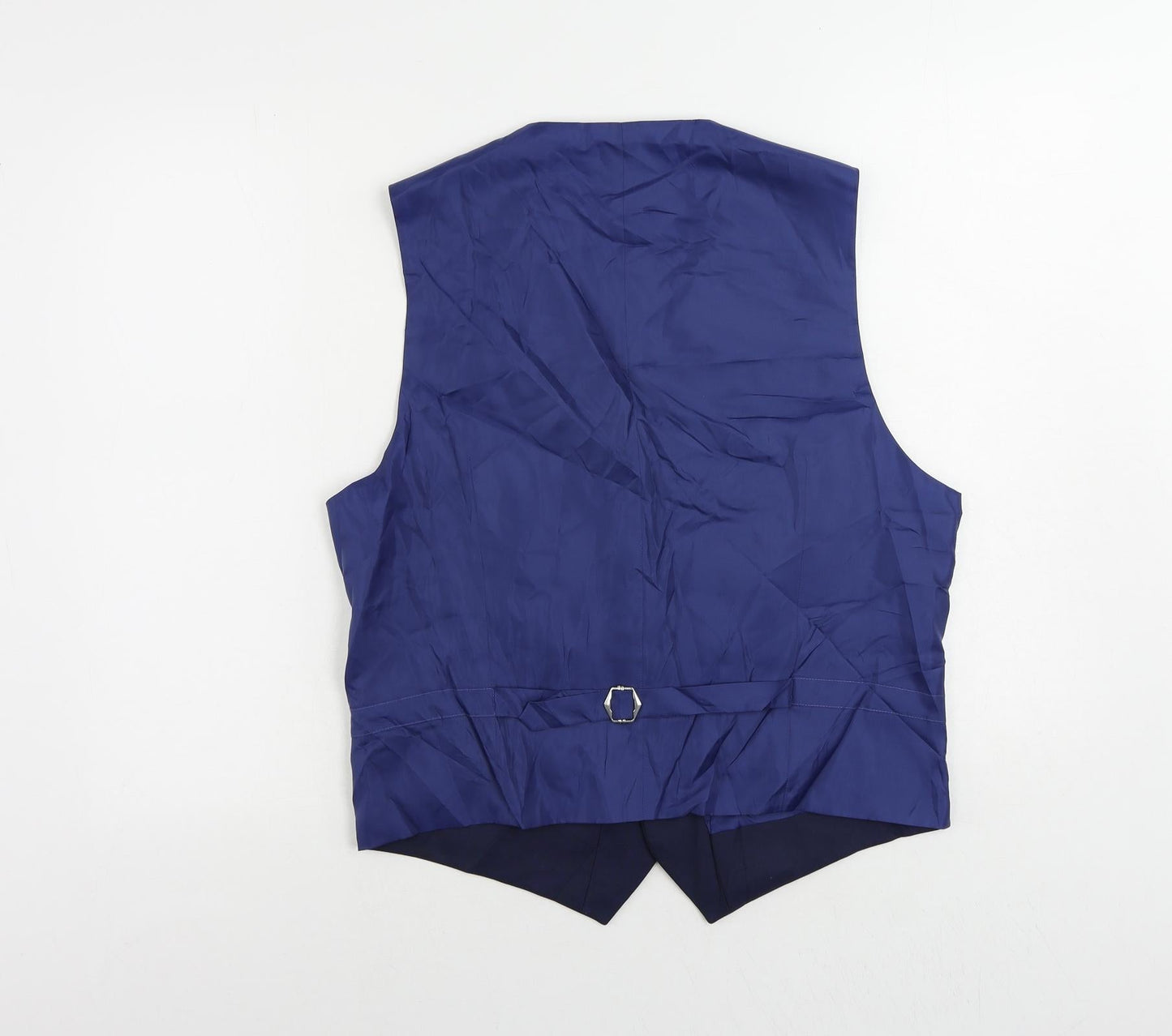 Marks and Spencer Mens Blue Polyester Jacket Suit Waistcoat Size 38 Regular