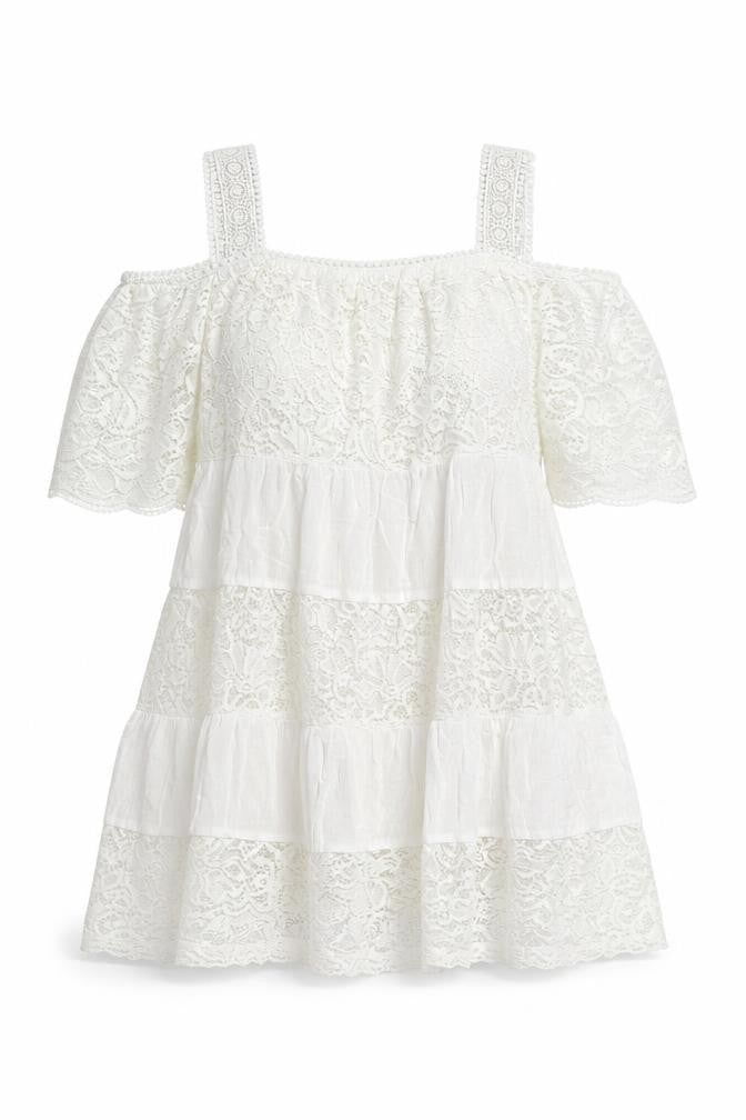 Topshop Womens White Viscose A-Line Size 6 Square Neck Pullover