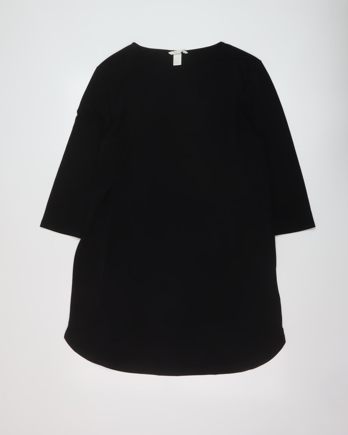 H&M Womens Black Polyester Tunic Blouse Size M Round Neck