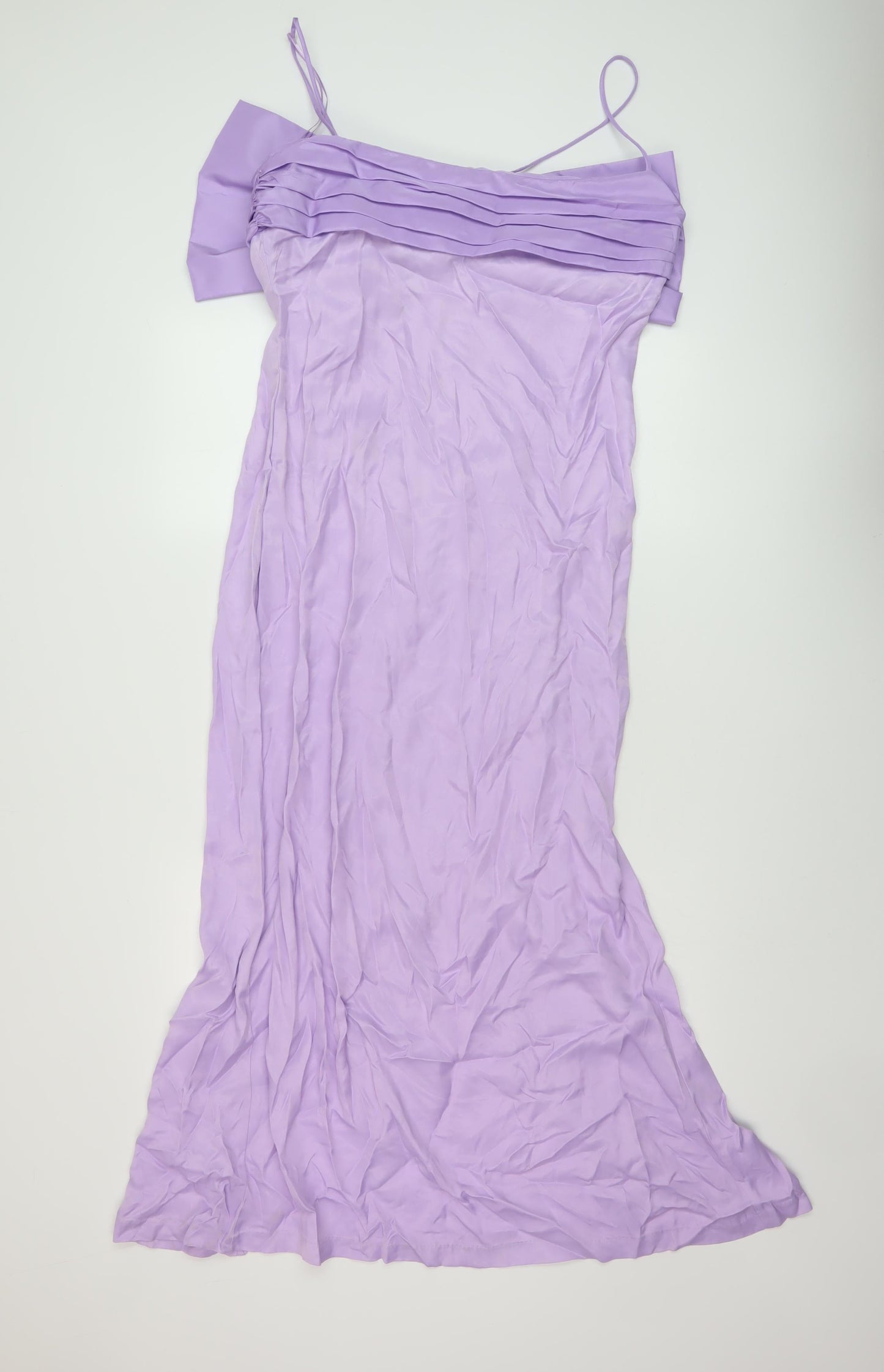 Zara Womens Purple Polyester Maxi Size L Square Neck Zip