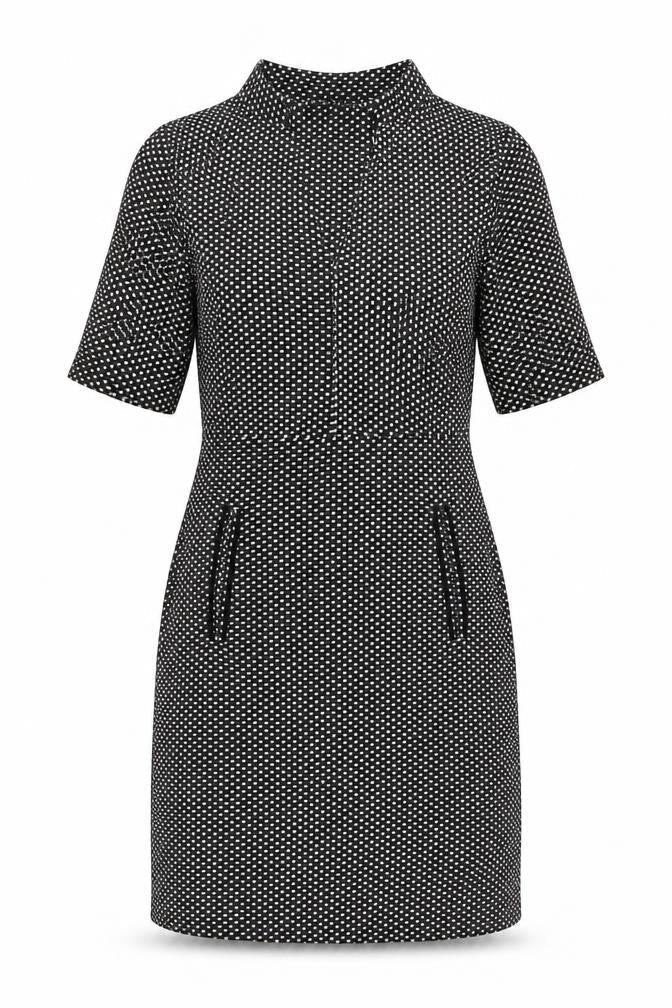 NEXT Womens Black Geometric Polyester Sheath Size 6 V-Neck Pullover