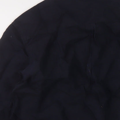 Bayrue Womens Blue Polyester Basic Blouse Size 2XL Collared