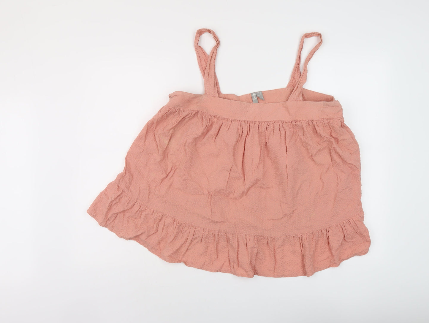ASOS Womens Pink Cotton Basic Blouse Size 16 Square Neck