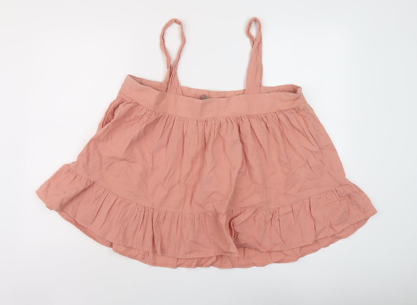 ASOS Womens Pink Cotton Basic Blouse Size 16 Square Neck