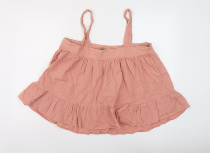 Back view of ASOS women’s pink cotton basic blouse, size UK 16, square neck