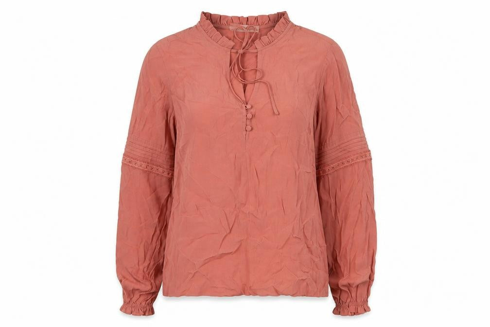 Per Una Womens Pink Viscose Basic Blouse Size 8 Mock Neck