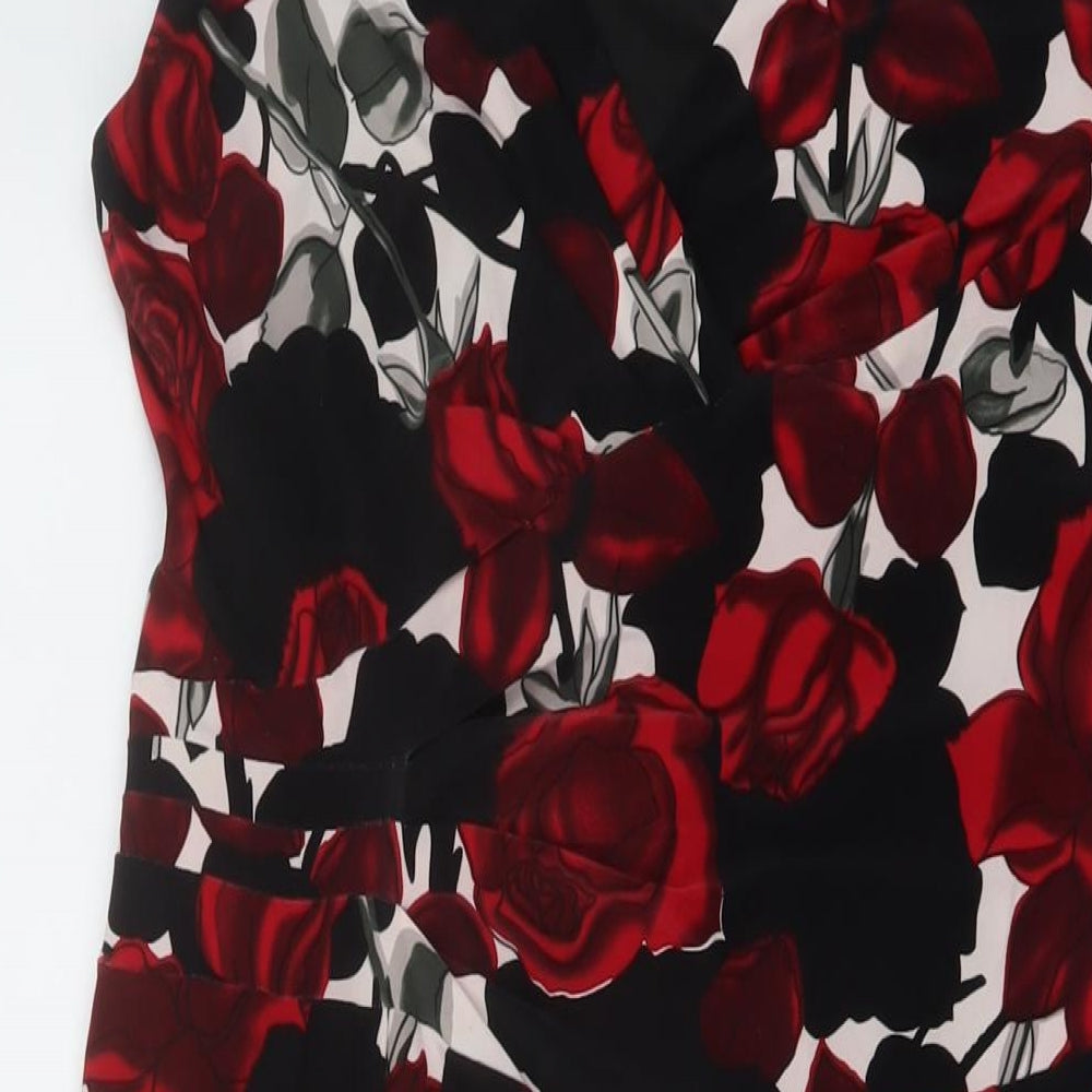 Phase Eight Womens Multicoloured Floral Polyester A-Line Size 14 V-Neck Pullover
