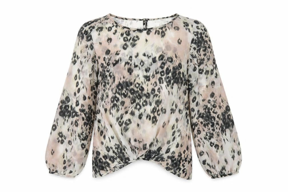 NEXT Womens Multicoloured Animal Print Polyester Basic Blouse Size 8 Round Neck