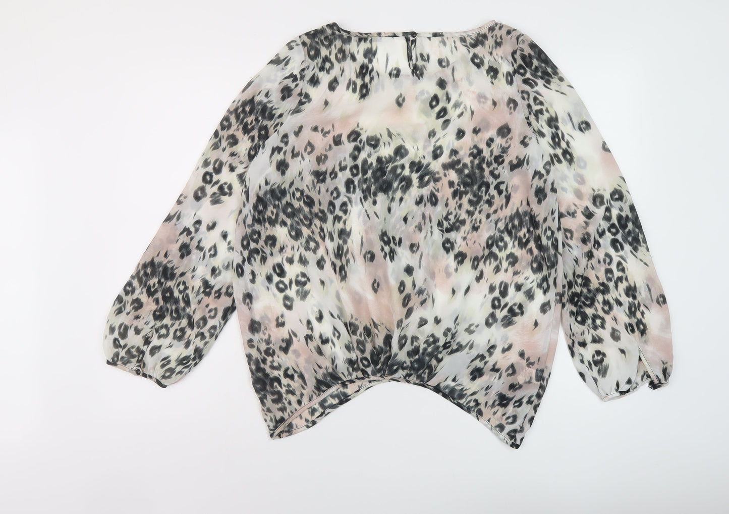 NEXT Womens Multicoloured Animal Print Polyester Basic Blouse Size 8 Round Neck