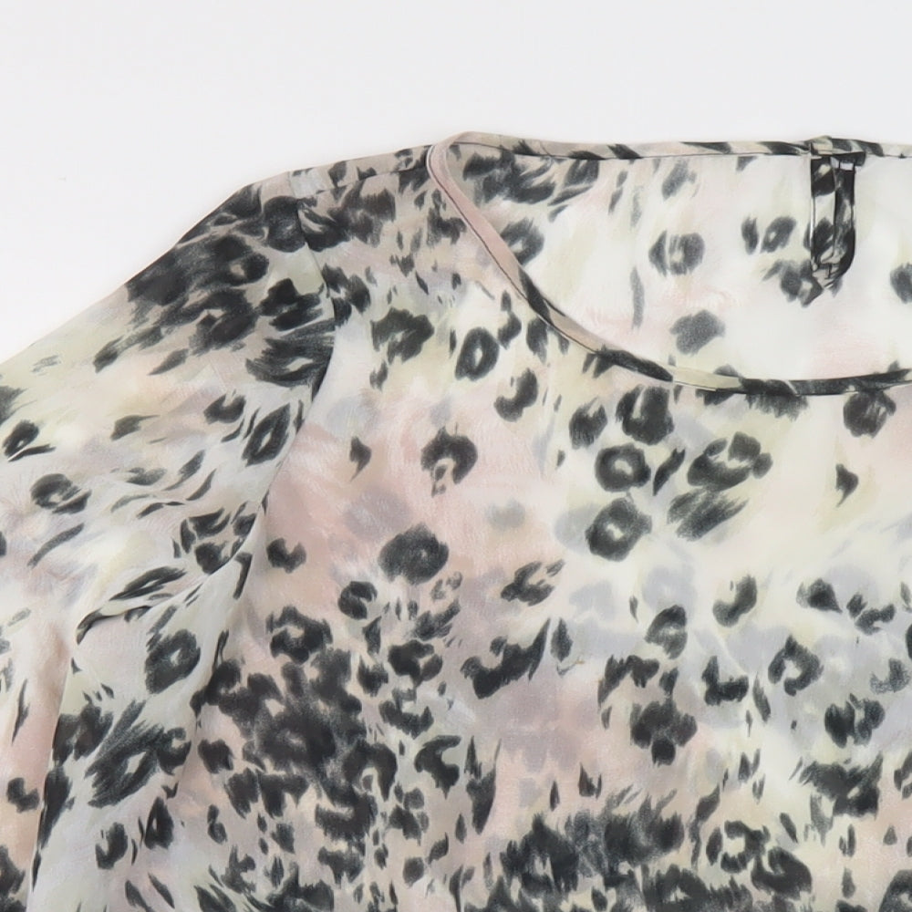 NEXT Womens Multicoloured Animal Print Polyester Basic Blouse Size 8 Round Neck