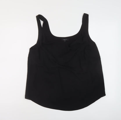 RW&CO. Womens Black Polyester Basic T-Shirt Size XL Cowl Neck