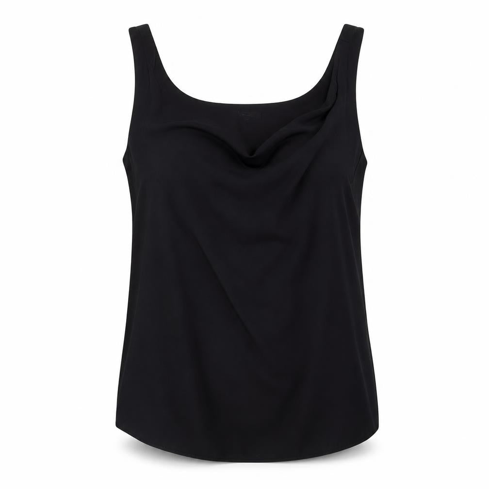 RW&CO. Womens Black Polyester Basic T-Shirt Size XL Cowl Neck