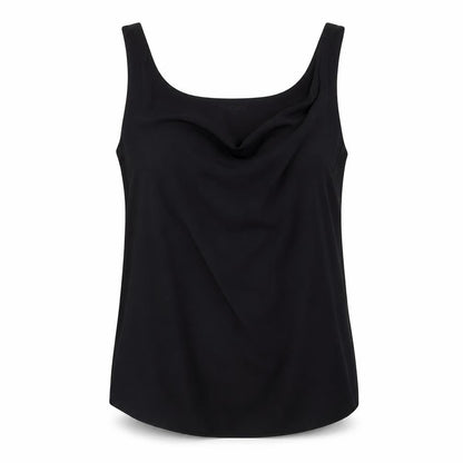 RW&CO. Womens Black Polyester Basic T-Shirt Size XL Cowl Neck