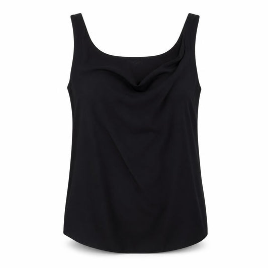 RW&CO. Womens Black Polyester Basic T-Shirt Size XL Cowl Neck