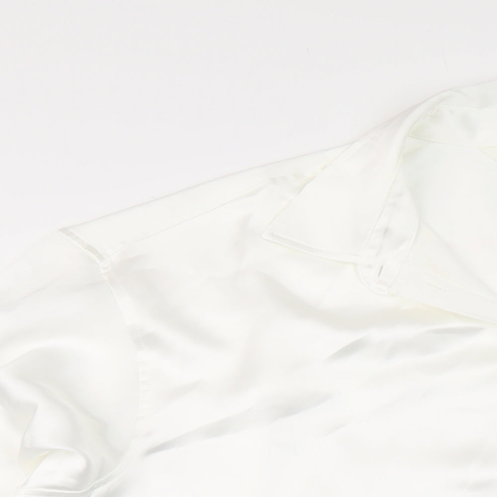 H&M Womens White Polyester Basic Blouse Size M Collared