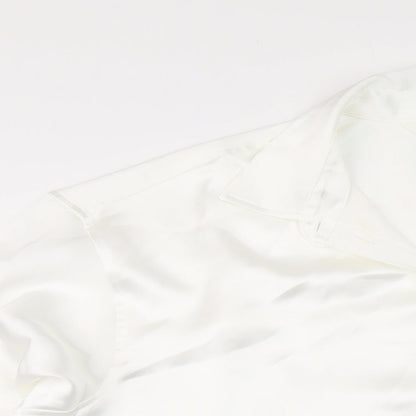 H&M Womens White Polyester Basic Blouse Size M Collared