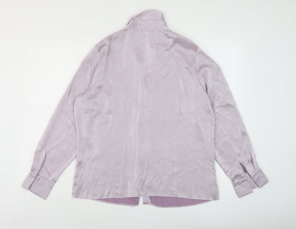 Marks & Spencer Womens Purple Polyester Basic Blouse Size 16 V-Neck