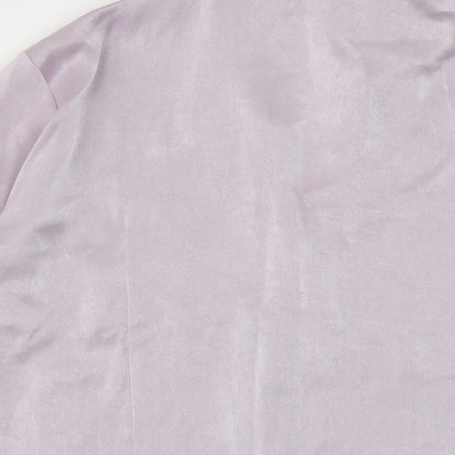 Marks & Spencer Womens Purple Polyester Basic Blouse Size 16 V-Neck
