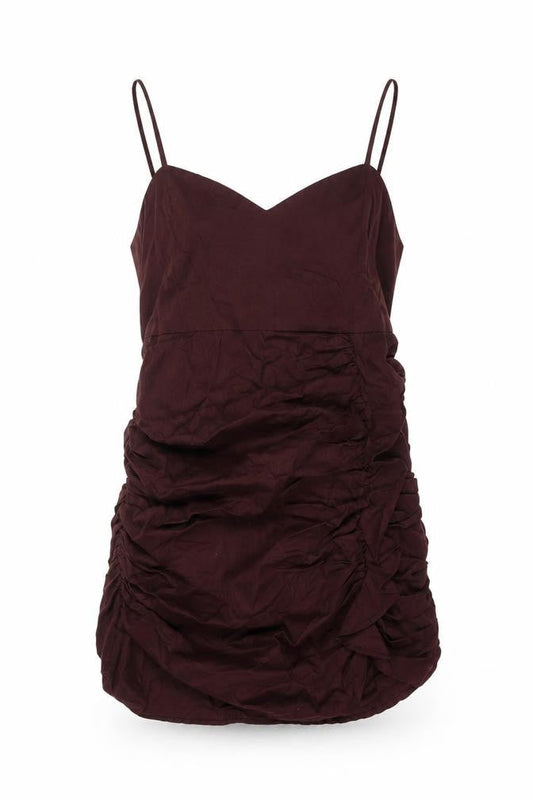 Zara Womens Brown Linen Mini Size L Sweetheart Zip