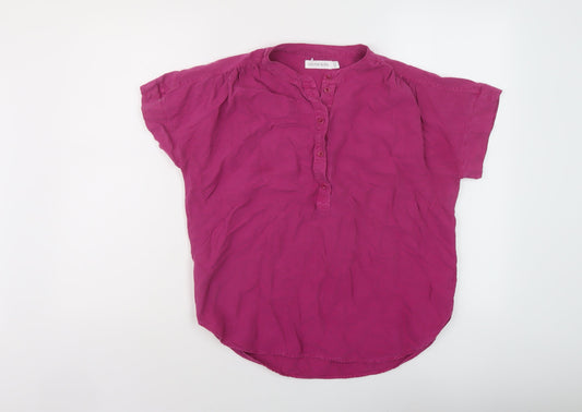 Celtic & Co Womens Purple Lyocell Basic Blouse Size 8 V-Neck