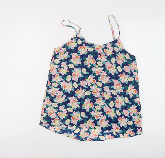 Oasis Womens Multicoloured Floral Polyester Basic Tank Size 8 Round Neck