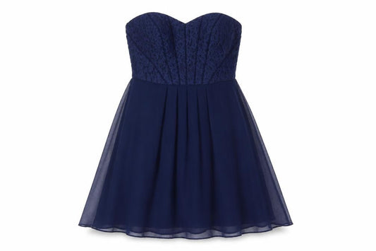 Coast Womens Blue Polyester Fit & Flare Size 10 Sweetheart Zip - Lace Bodice