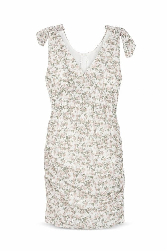 PRETTYLITTLETHING Womens Multicoloured Floral Polyester Mini Size 10 V-Neck Zip - Rouched Bow