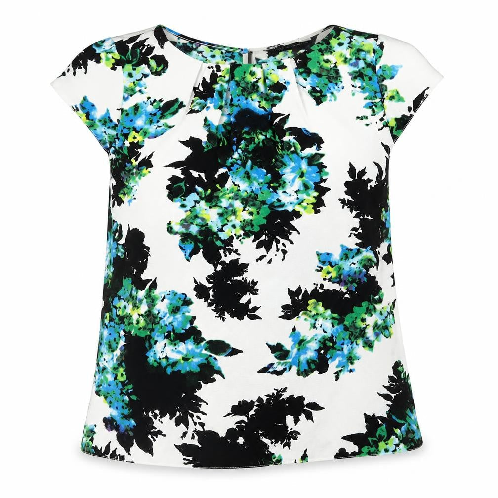 Dorothy Perkins Womens Multicoloured Geometric Polyester Basic Blouse Size 14 Round Neck